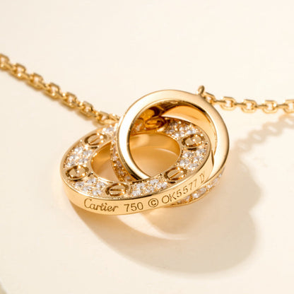 [Amore Jewelry]LOVE DOUBLE RING FULL DIAMOND BRACELET
