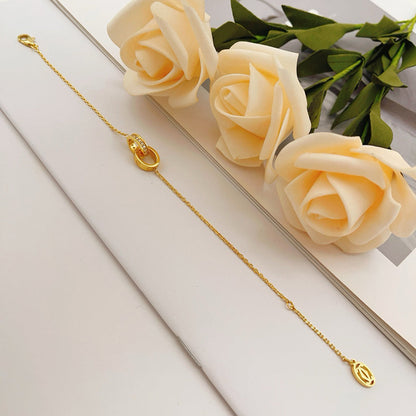 [Amore Jewelry]LOVE DOUBLE RING HALF DIAMOND BRACELET