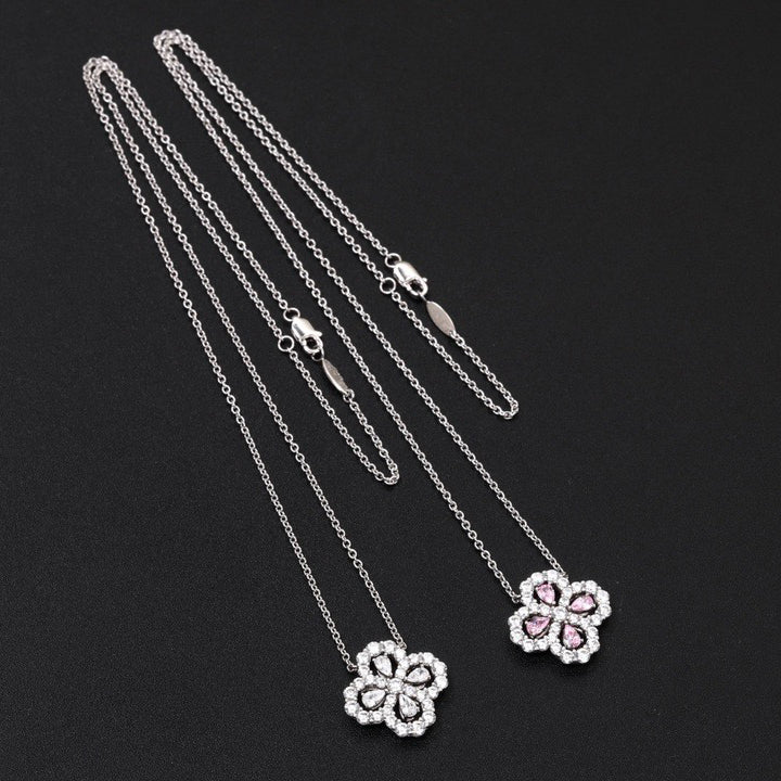 [Amore Jewelry]LOOP NECKLACE FULL MOTIF DIAMOND 16MM MULTIPLE COLORS