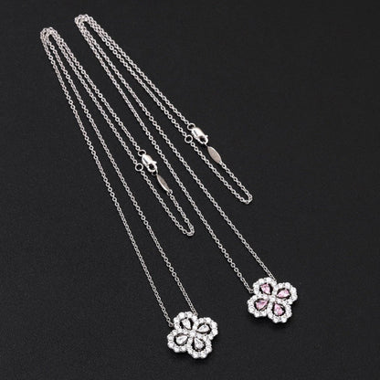 [Amore Jewelry]LOOP NECKLACE FULL MOTIF DIAMOND 16MM MULTIPLE COLORS