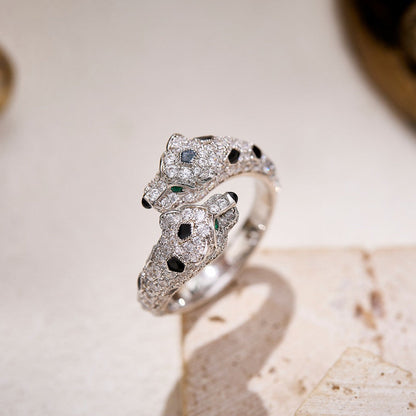 [Amore Jewelry]PANTHERE DOUBLE HEADED FULL DIAMOND  RING