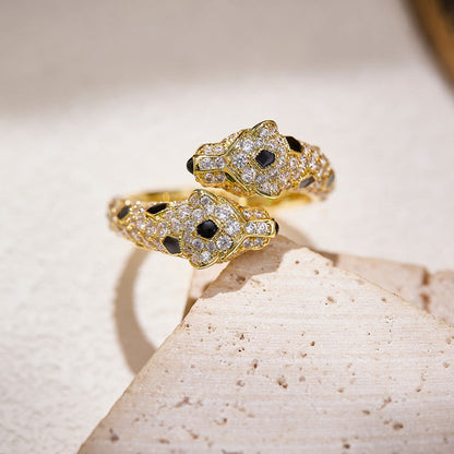 [Amore Jewelry]PANTHERE DOUBLE HEADED FULL DIAMOND  RING