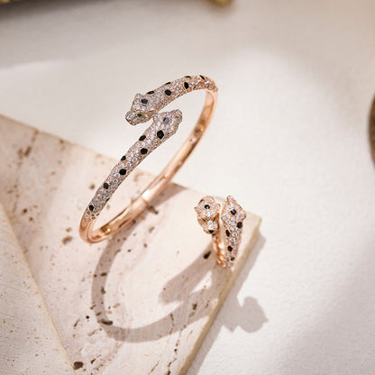 [Amore Jewelry]PANTHERE DOUBLE HEADED FULL DIAMOND  RING