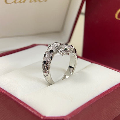 [Amore Jewelry]PANTHERE DOUBLE HEADED FULL DIAMOND  RING