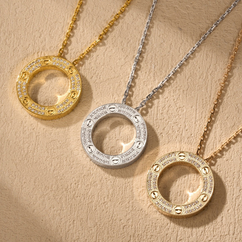 [Amore Jewelry]LOVE NECKLACE 16MM  FULL DIAMOND