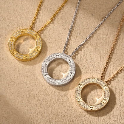 [Amore Jewelry]LOVE NECKLACE 16MM  FULL DIAMOND