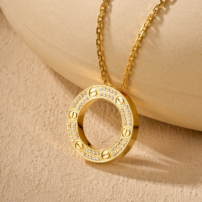 [Amore Jewelry]LOVE NECKLACE 16MM  FULL DIAMOND