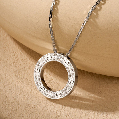 [Amore Jewelry]LOVE NECKLACE 16MM  FULL DIAMOND