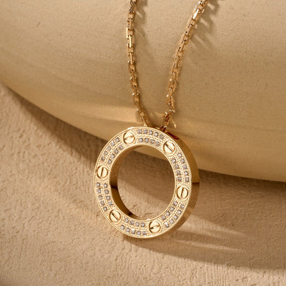 [Amore Jewelry]LOVE NECKLACE 16MM  FULL DIAMOND