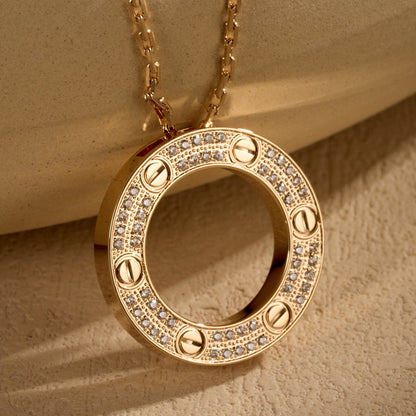[Amore Jewelry]LOVE NECKLACE 16MM  FULL DIAMOND