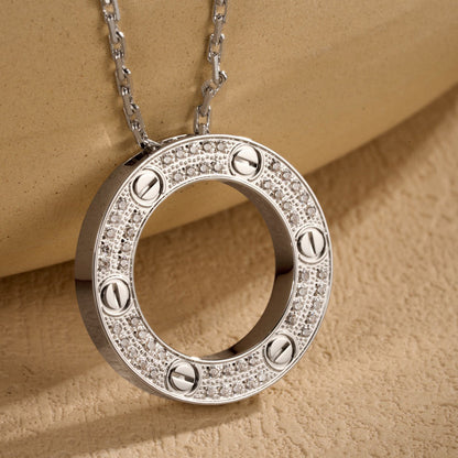 [Amore Jewelry]LOVE NECKLACE 16MM  FULL DIAMOND