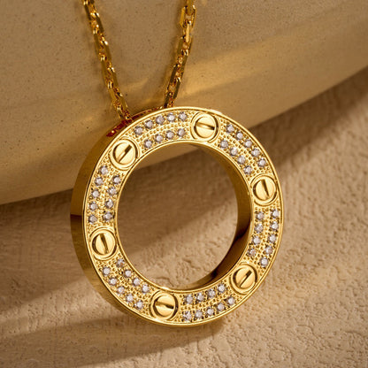 [Amore Jewelry]LOVE NECKLACE 16MM  FULL DIAMOND