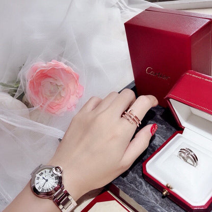 [Amore Jewelry]JUSTE RING 4.8MM HALF DIAMOND