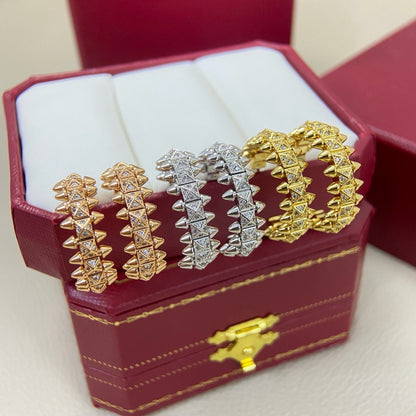 [Amore Jewelry]CLASH 6.4MM FULL DIAMOND SMALL EARRINGS