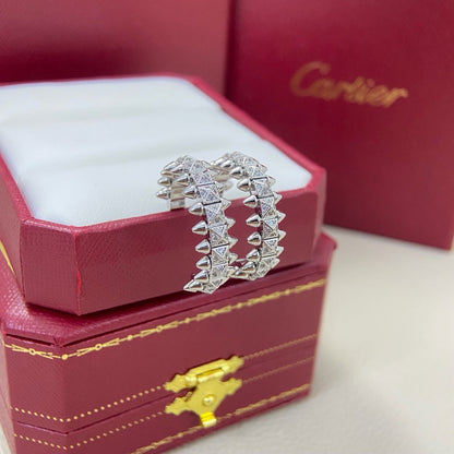 [Amore Jewelry]CLASH 6.4MM FULL DIAMOND SMALL EARRINGS
