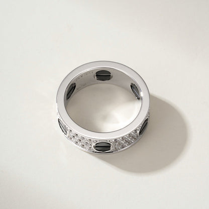 [Amore Jewelry]LOVE RING 5.5MM DIAMONDS PAVED CERAMIC