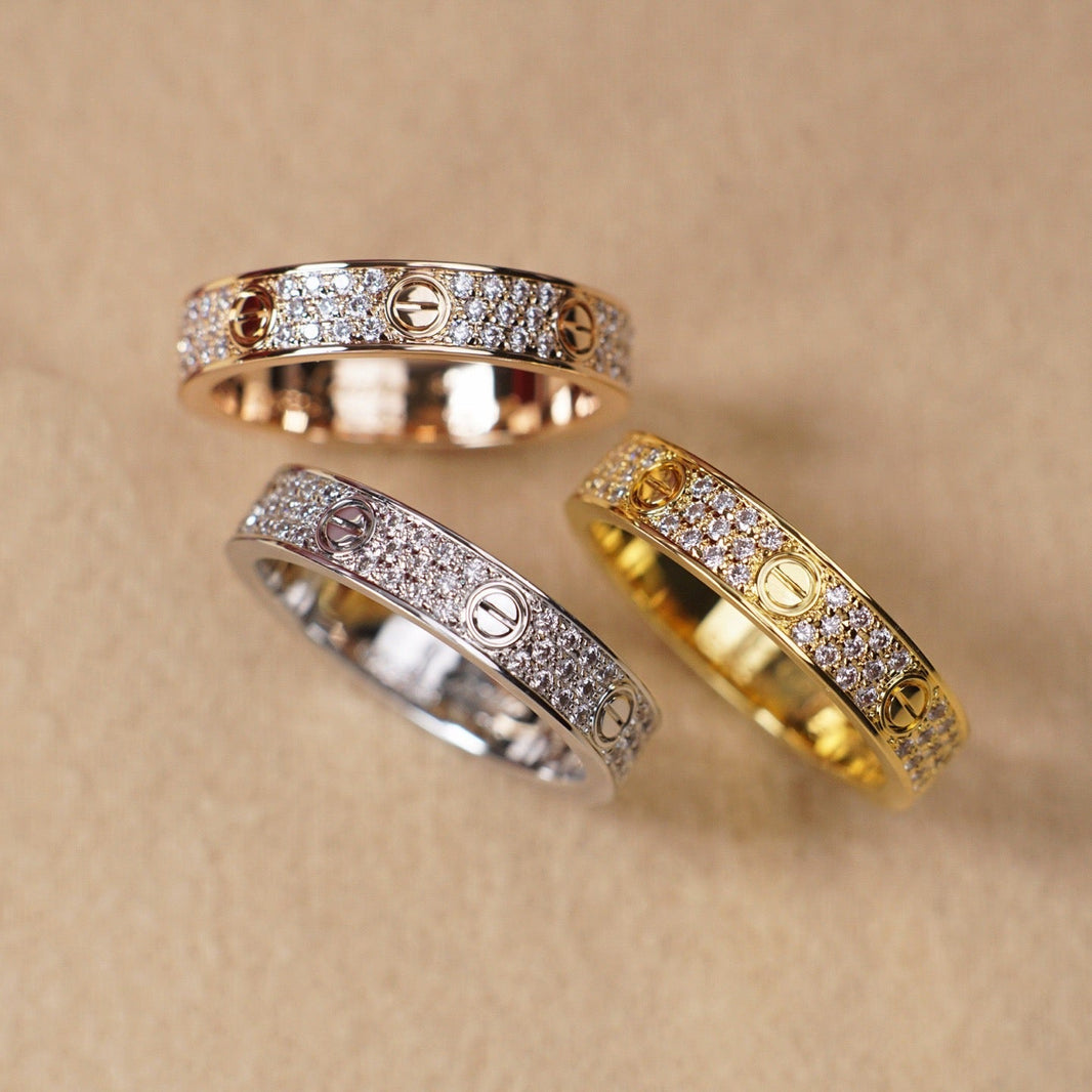 [Amore Jewelry]LOVE RING 4.0MM DIAMOND PAVED