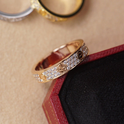 [Amore Jewelry]LOVE RING 4.0MM DIAMOND PAVED