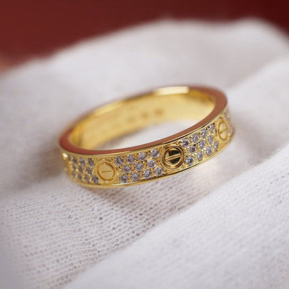 [Amore Jewelry]LOVE RING 4.0MM DIAMOND PAVED