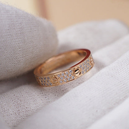 [Amore Jewelry]LOVE RING 4.0MM DIAMOND PAVED