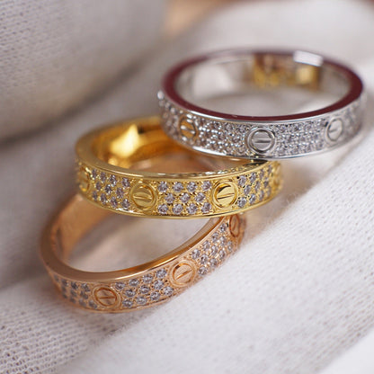 [Amore Jewelry]LOVE RING 4.0MM DIAMOND PAVED