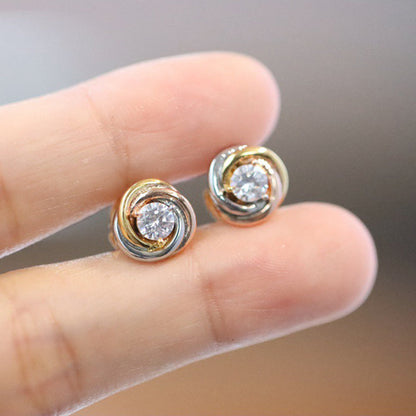 [Amore Jewelry]TRINITY STUD DIAMOND EARRINGS
