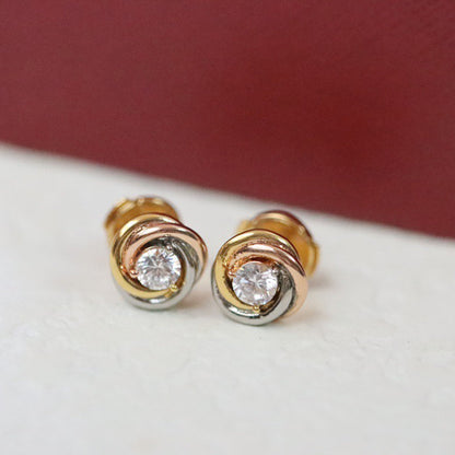 [Amore Jewelry]TRINITY STUD DIAMOND EARRINGS