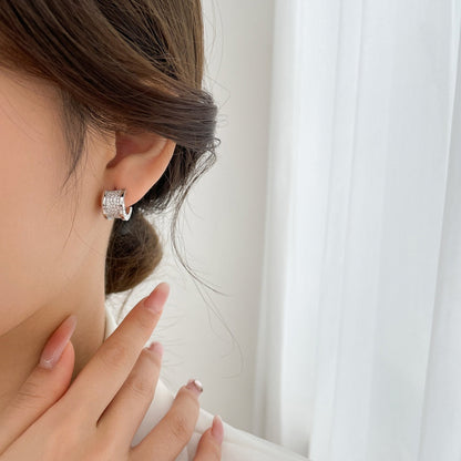 [Amore Jewelry]ZERO 1 DIAMOND PAVED EARRINGS