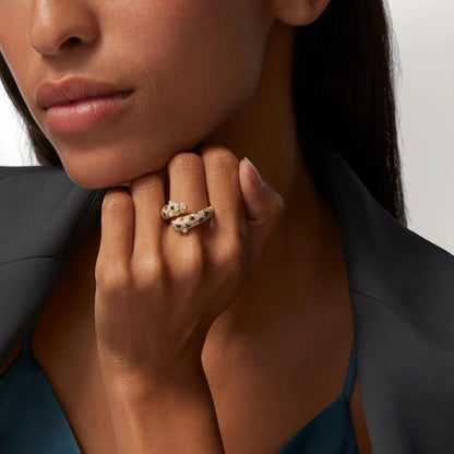 [Amore Jewelry]PANTHERE DOUBLE HEADED FULL DIAMOND  RING