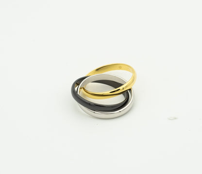 [Amore Jewelry]TRINITY RING BLACK GOLD SILVER