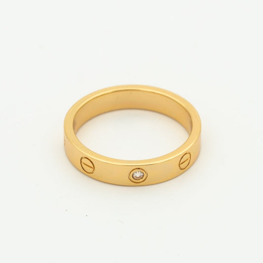 [Amore Jewelry]LOVE RING 4MM 1 DIAMOND PINK GOLD