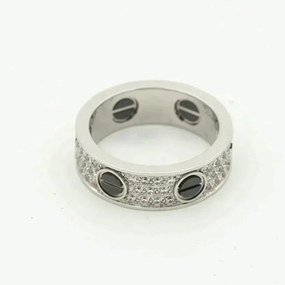 [Amore Jewelry]LOVE RING 5.5MM DIAMONDS PAVED CERAMIC