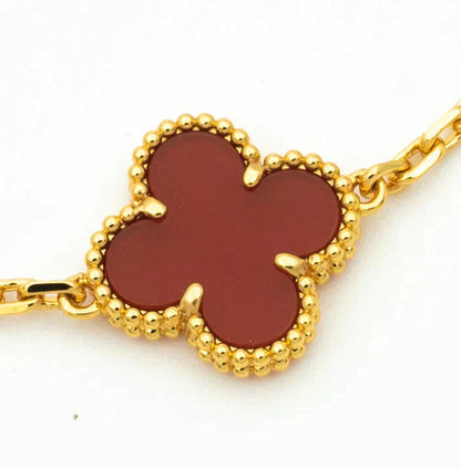 [Amore Jewelry]CLOVER  5 MOTIFS CARNELIAN GOLD BRACELET