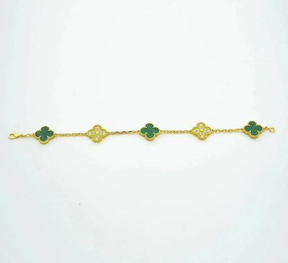 [Amore Jewelry] CLOVER 5 MOTIF MALACHITE BRACELET COLLECTION