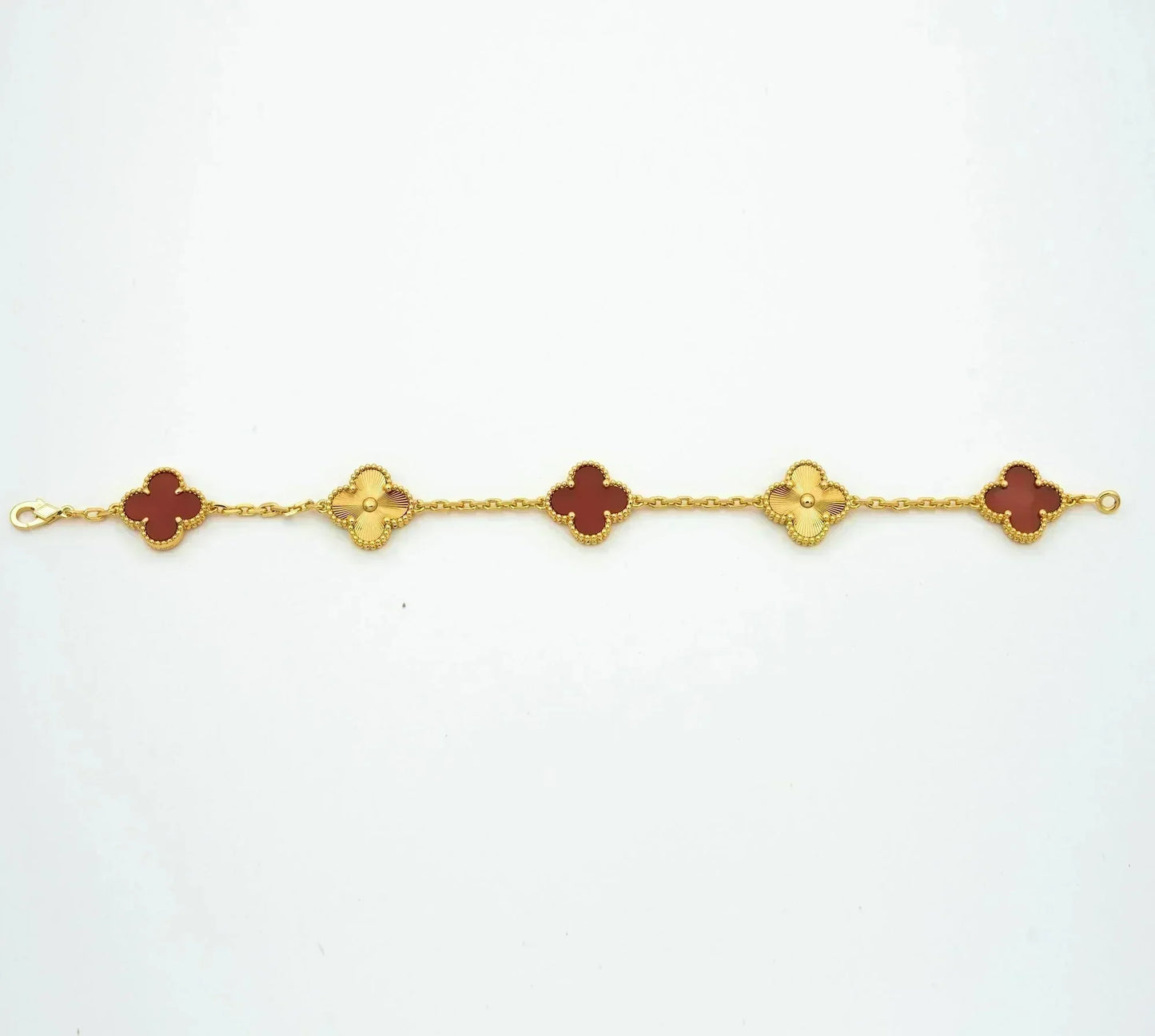 [Amore Jewelry]CLOVER  5 MOTIFS CARNELIAN GOLD BRACELET