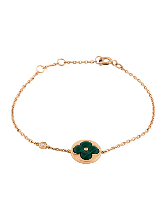 [Amore Jewelry]SUN MALACHITE 1 DIAMOND PINK GOLD BRACELET