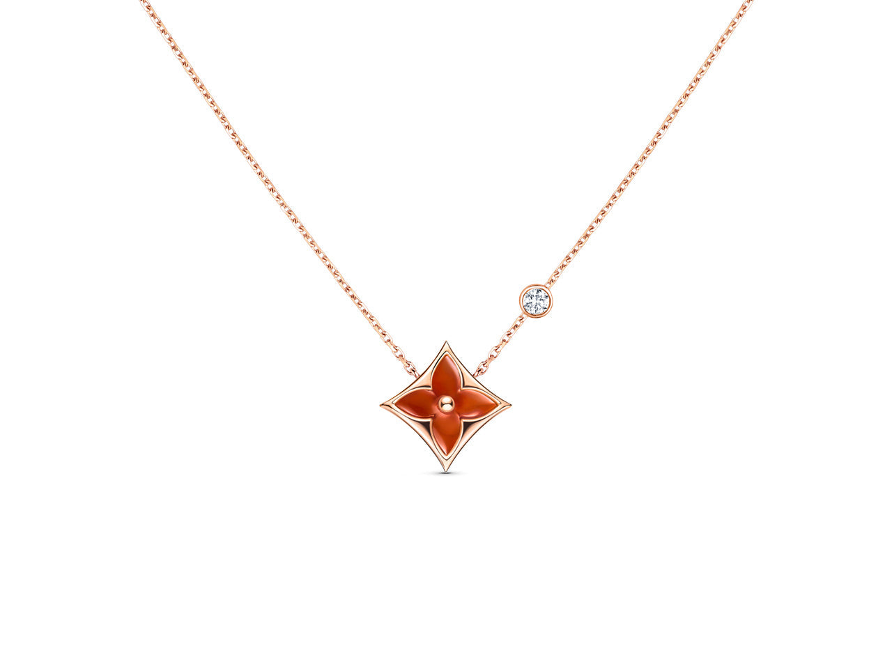 [Amore Jewelry]STAR NECKLACE PINK GOLD 1 DIAMOND