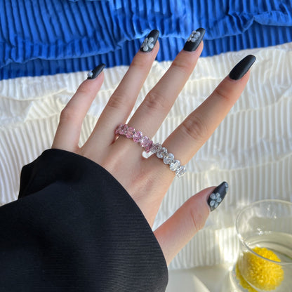 [Amore Jewelry]Dainty Elongated Cushion Cut Tennis Ring