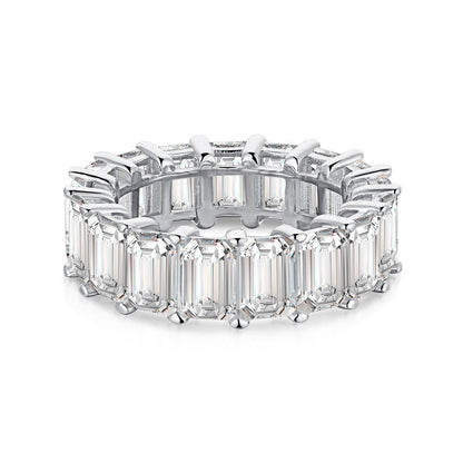 [Amore Jewelry]0.75 Carat Elegant Emerald Cut Tennis Ring