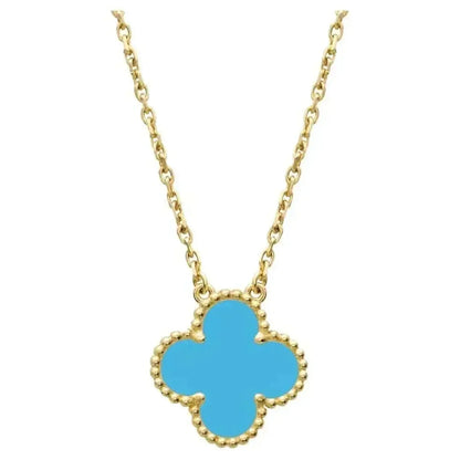 [Amore Jewelry]CLOVER 15MM VINTAGE TURQUOISE NECKLACE
