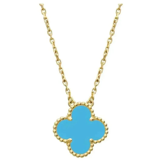 [Amore Jewelry]CLOVER 15MM VINTAGE TURQUOISE NECKLACE