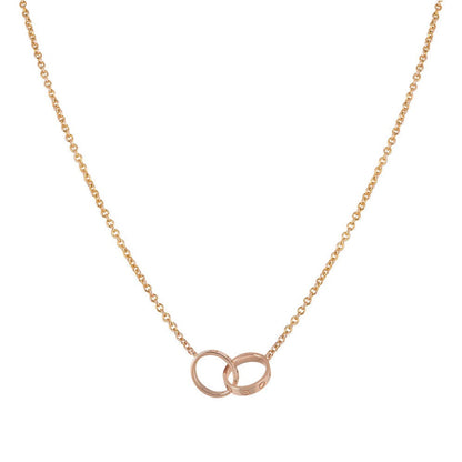 [Amore Jewelry]LOVE NECKLACE DOUBLE RING PINK GOLD
