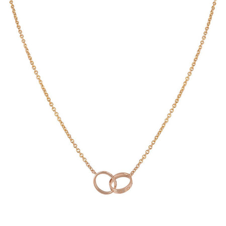 [Amore Jewelry]LOVE NECKLACE DOUBLE RING PINK GOLD