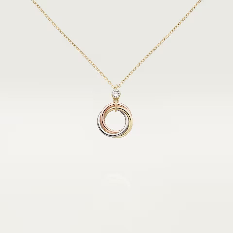 [Amore Jewelry]TRINITY  NECKLACE 1 DIAMOND