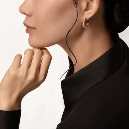 [Amore Jewelry]CLASH 6.4MM FULL DIAMOND SMALL EARRINGS