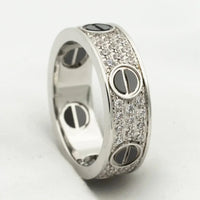 [Amore Jewelry]LOVE RING 5.5MM DIAMONDS PAVED CERAMIC