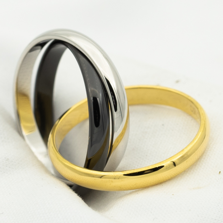 [Amore Jewelry]TRINITY RING BLACK GOLD SILVER