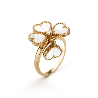 [Amore Jewelry]SWEET CLOVER WHITE MOP RING