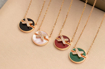 [Amore Jewelry]JEUX DE ROSE GOLD DIAMOND NECKLACE