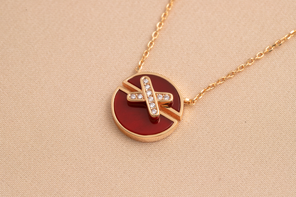 [Amore Jewelry]JEUX DE PINK GOLD DIAMOND NECKLACE